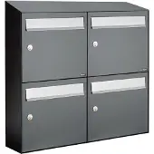 Allux Systeembrievenbus Flow Set 2-Breed, 2-Hoog Met Dak Antraciet