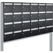 Allux Systeembrievenbus Flow Set 6-Breed, 4-Hoog Op Statief Zwart