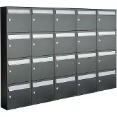 Allux Systeembrievenbus Flow Set 5-Breed, 4-Hoog Antraciet