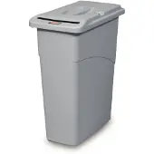 Rubbermaid Slim Jim Confidental afvalemmer, 87 liter, afsluitbaar, deksel met sleuven, lichtgrijs
