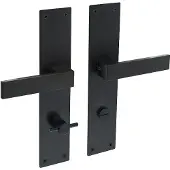 Intersteel Deurkruk Amsterdam op schild met toilet/badkamersluiting 78/8mm - mat zwart