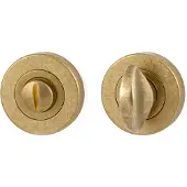 Hardbrass Nika toilet-/badkamersluiting rond 8mm - messing getrommeld