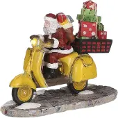 Luville Santa is in a hurry b/o l10xw5xh8 cm kersthuisje