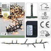 Merkloos Kerstverlichting Cluster 800LED 16mtr Warmwit warmwit Kunststof