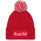 Beechfield Muts met pompon #KOUD HE!