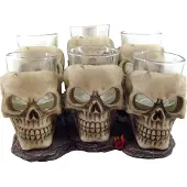 Nemesis Now - Gothic Shotglazenset - Six Shooter Skulls - voor Geen - gebroken wit - Maat Standard