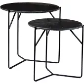 LivingFurn bijzettafel mason 52x52x53 marmer