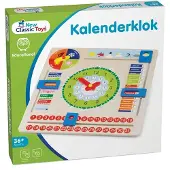 Woet Houten Kalenderklok - Leer Klokkijken - Leerklok - Weet jij welke dag het is? Hoe laat is het? Schijnt de zon? - Dagen, Maanden, Seizoenen & Weer - Educatief Speelgoed - Vanaf 3 Jaar
