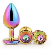Dreamtoys Dream Toys - Aluminium anaalplug set met siersteen 3 delig Gleaming Love - Multi color