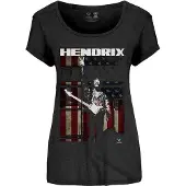 Jimi Hendrix Femmes Drapeau de la paix Scoop T-shirt: Grand
