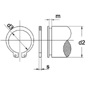 Kobout Borgring Din471 14X1Mm Voor As - 100 stuks