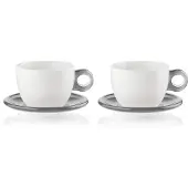 Fratelli Guzzini Guzzini Gocce Kop en Schotel - 2 stuks grijs