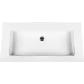 Bally Beta Solid Surface Enkele Wastafel 60cm Zonder Kraangat Acryl Wit