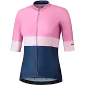 Shimano Fietsshirt - Shimano Wielershirt Yuri - L - Dames - Roze / Blauw