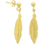 The fashion jewelry collection Oorhangers Veer - Zilver Geel verguld