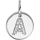 Trendjuwelier huiscollectie Bedel Letter A Zirkonia Zilver