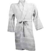 The One Towelling Hamam Badjas Licht Grijs - S/M