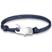LGT JWLS Parachute koord armband LGT Jewels Walvis Anker Navy Blauw