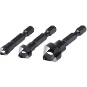 Wolfcraft - Verzinkboor Set - 3 Verzinkboren Ø 8 , 12 , 16 mm - Zeskantschacht - 4375000