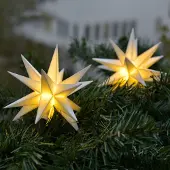 Sterntaler Witte LED lichtketting met 9 sterren voor buiten Sterne, wit / opaal, Kunststof