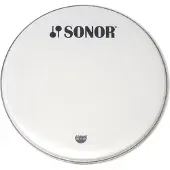 Sonor basDrum Frontvel PW22 BL, 22", wit opgeraut, met Logo - Bass drumvel