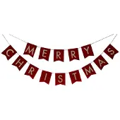 Ginger Ray Letterbanner 'Merry Christmas' Rood Velvet - 2 meter
