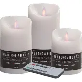 Magic Flame Kaarsen remote set/3 wit (wit)