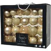 Décoris Kerstballen mix glas d7 cm parel 42 stuks