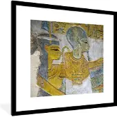 PosterMonkey Fotolijst incl. Poster - Egypte - Muur - Schilderij - 40x40 cm - Posterlijst