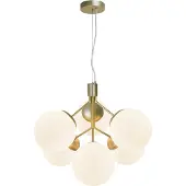 Nordlux 6 Lichts Hanglamp Ivona Goud Met Wit Glas