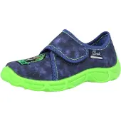 Beck Huisschoenen 'T-Rex' donkerblauw / neongroen / rood / wit