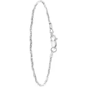 Lucardi Dames Armband gedraaid - Echt Zilver - Armband - Cadeau - 18 cm - Zilverkleurig