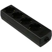 VB 61308 Tafelcontactdoos 4-Voudig + RA Zonder Snoer Schroefbaar Zwart