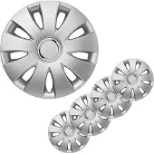 Pricenet wieldoppen Aura 14 inch zilver set van 4