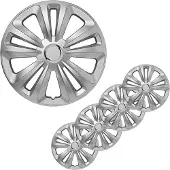 Pricenet wieldoppen Terra 13 inch zilver set van 4