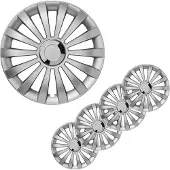 Pricenet Wieldoppen 4 st Meridian 15'' zilverkleurig
