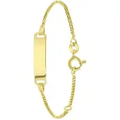 Lucardi Meisjes Armbandje met hanger met plating - Staaf - Cadeau - Echt Zilver - Goudkleurig