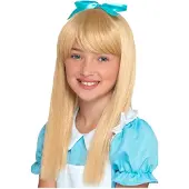 Smiffys Mooie blonde pruik Wonderland Prinses Alice kinderen