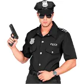 Widmann Stoer zwart shirt van politie agent met korte mouwen