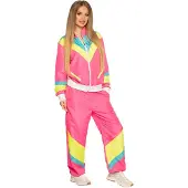 Muovijalelu trainingspak Retro Babe dames polyester neonroze