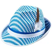 Widmann Oktoberfest gleufhoed met veer blauw wit