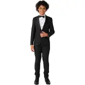 Opposuits kostuum Jet Set Black zwart Jongens Polyester Reverskraag Effen - maat 158/164