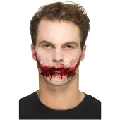 Smiffys - Latex Stitched Smile Wounds Nepwond - Rood