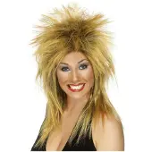 Smiffys Pruik rock diva (blond / bruin)