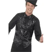 Smiffys Zwart gilet (zwart, S)