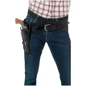 Smiffys Holster single zwart luxe (zwart)