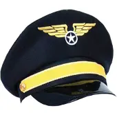 Smiffy Pilotencap zwart