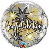 Ballongkungen AB - Folieballon Congratulations Goud Zilver 46 cm