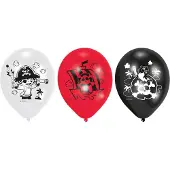 Amscan Ballonnen Pirate 23 Cm Wit/zwart/rood 6 Stuks