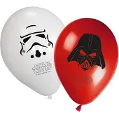 Star Wars Ballon Star Wars wit-rood 8 stuks